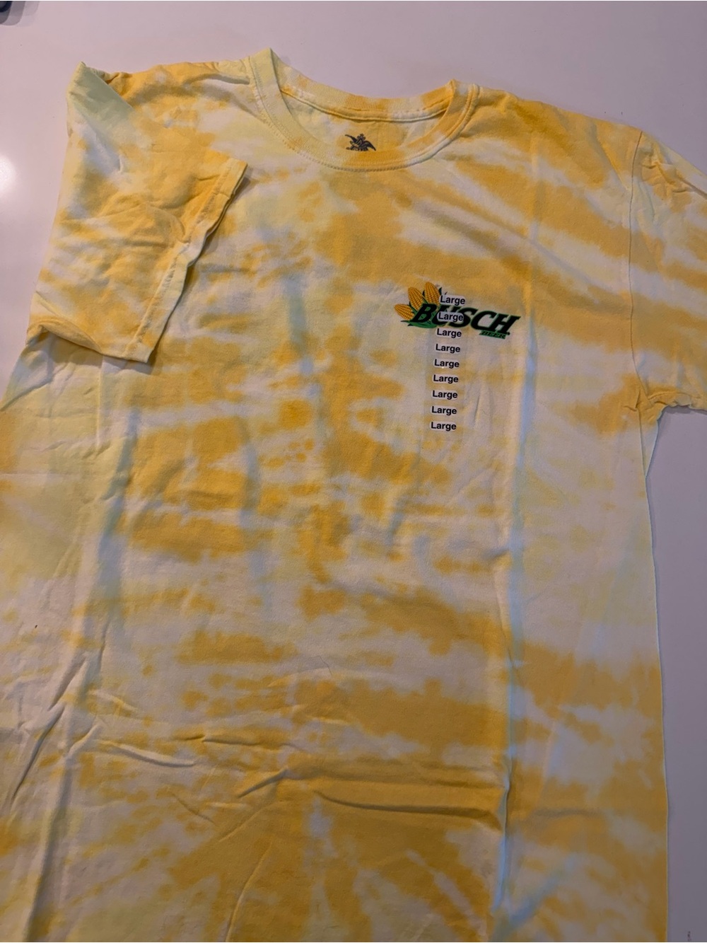 Tie-Dye Yellow Busch T-Shirt - Large